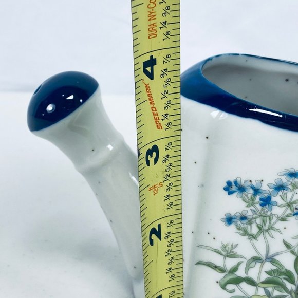 Vintage Mini Ceramic Water Can  Counterpoint Japan Forget-Me-Not Flowers - Picture 12 of 12